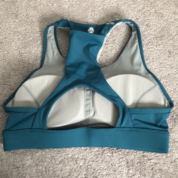 NWOT Teal Sports Bra With Back Pocket - Picture 7 of 7